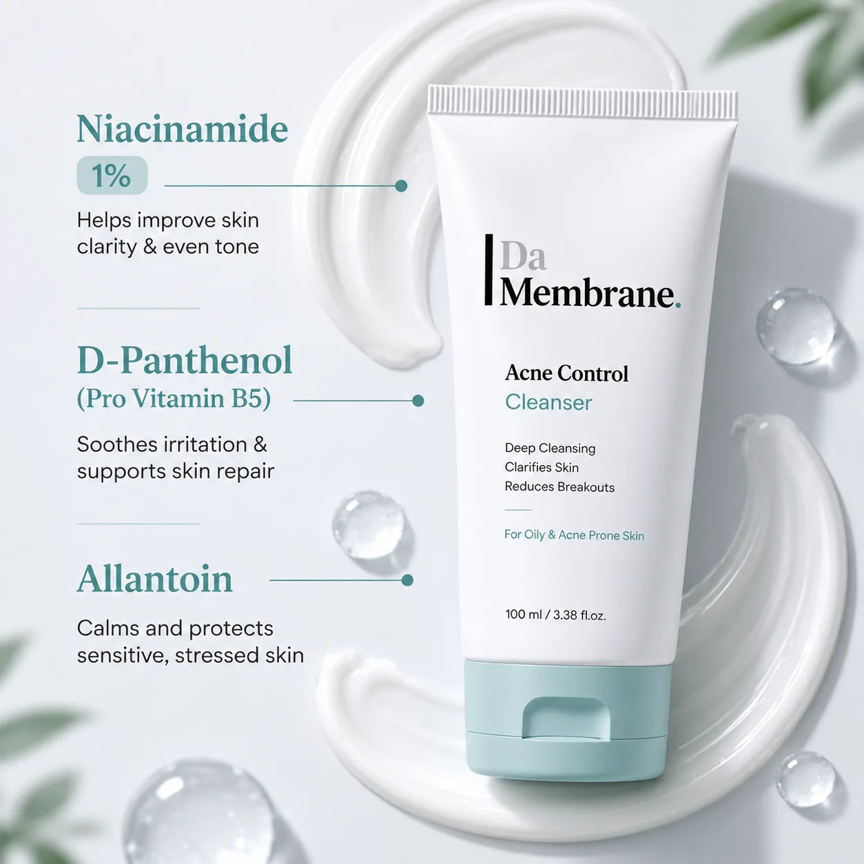 Anti Acne Cleanser with Dermosoft® Decalact MB, Niacinamide, Salicylic Acid - 100ml