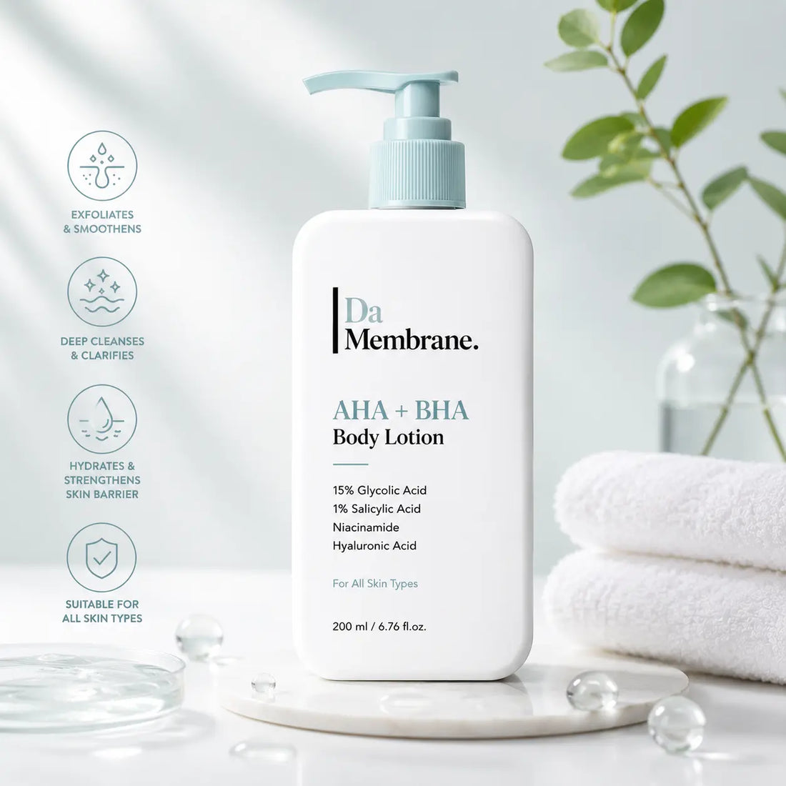 15% Glycolic Acid AHA Body Lotion + 1% Salicylic Acid BHA &amp; Niacinamide | 200ml