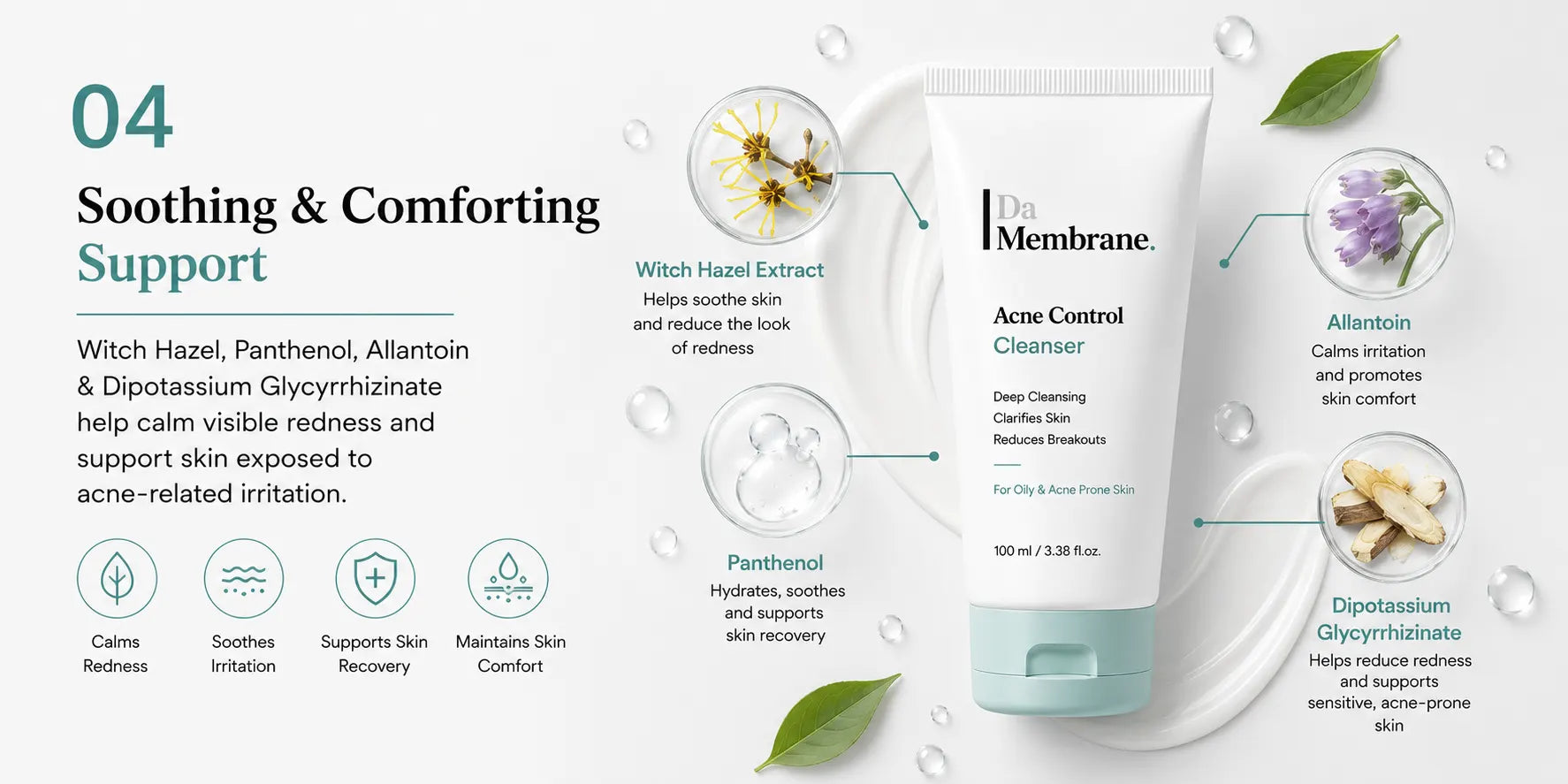Anti Acne Cleanser with Dermosoft® Decalact MB, Niacinamide, Salicylic Acid - 100ml