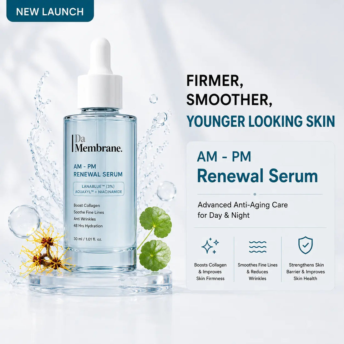 Da Membrane Anti Aging Face Serum with Lanablue®, Aquaxyl™, Niacinamide – 30ml