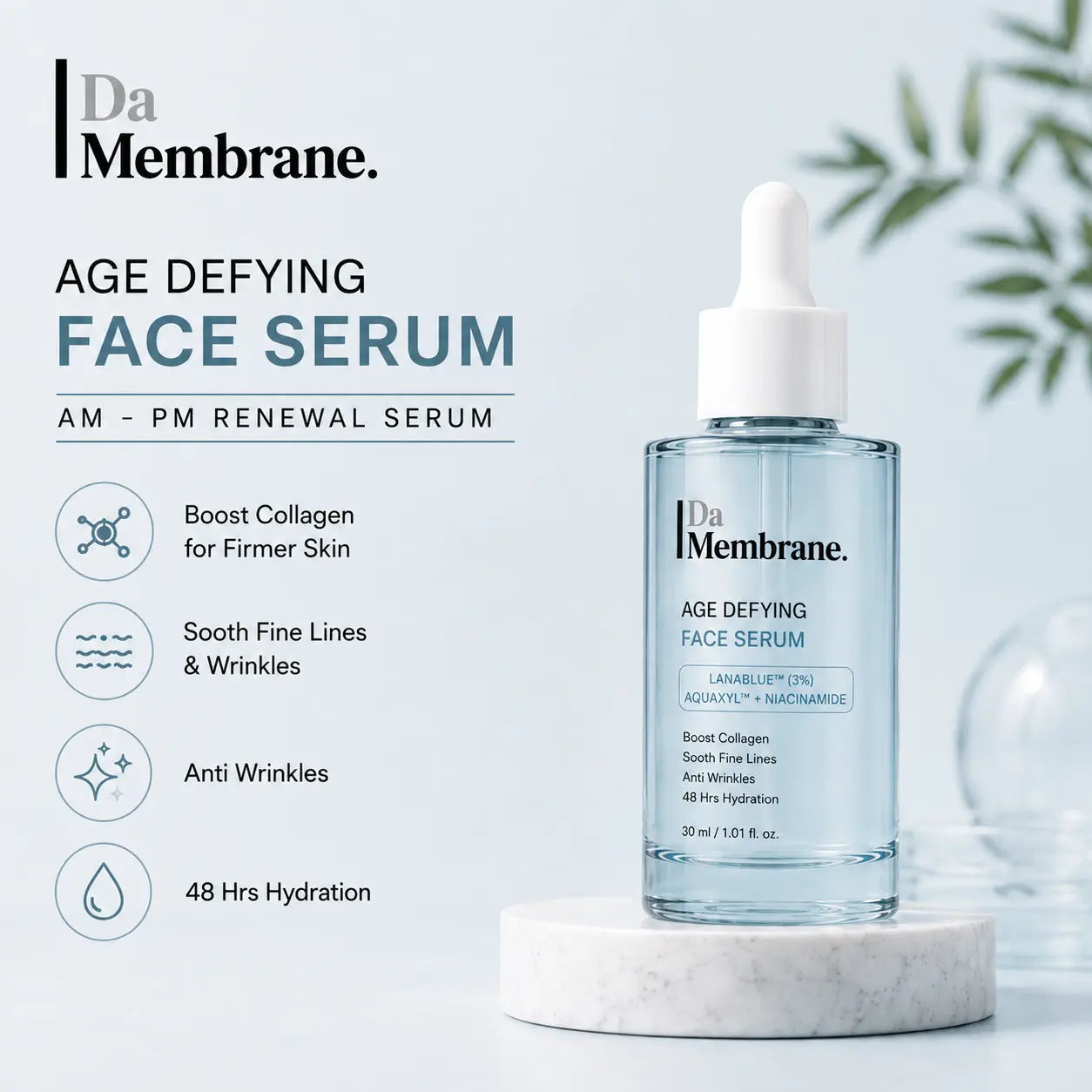 Da Membrane Anti Aging Face Serum with Lanablue®, Aquaxyl™, Niacinamide – 30ml