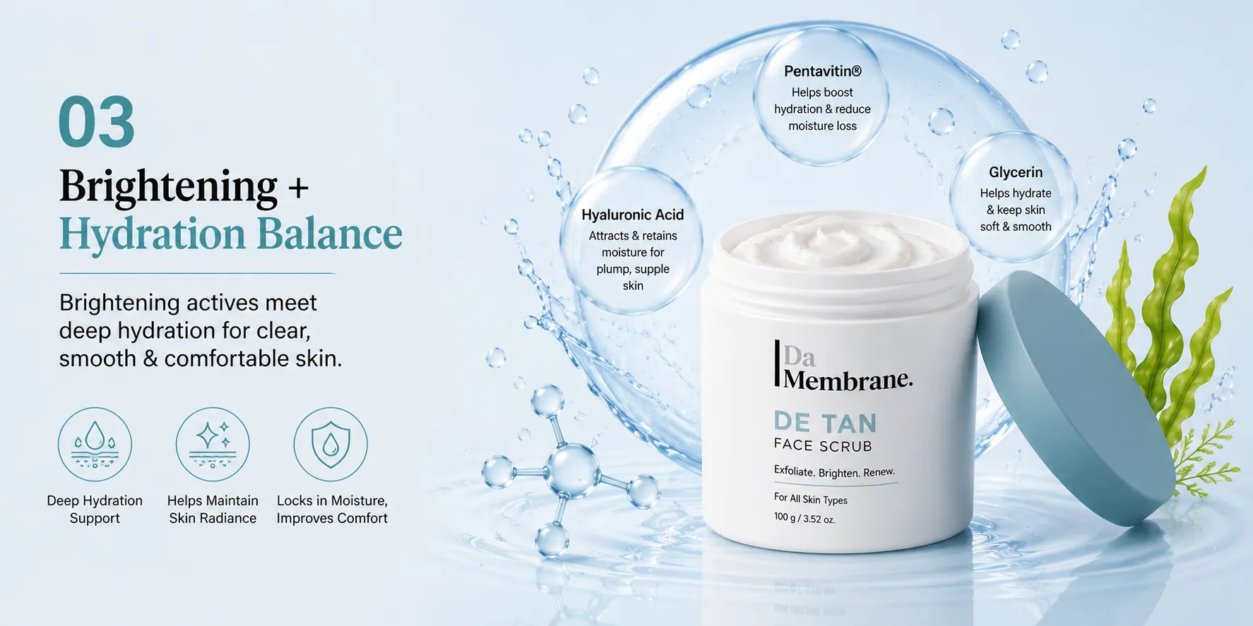De-Tan Face Scrub with 2% Niacinamide, Cybright G & Alpha Arbutin - 50gm