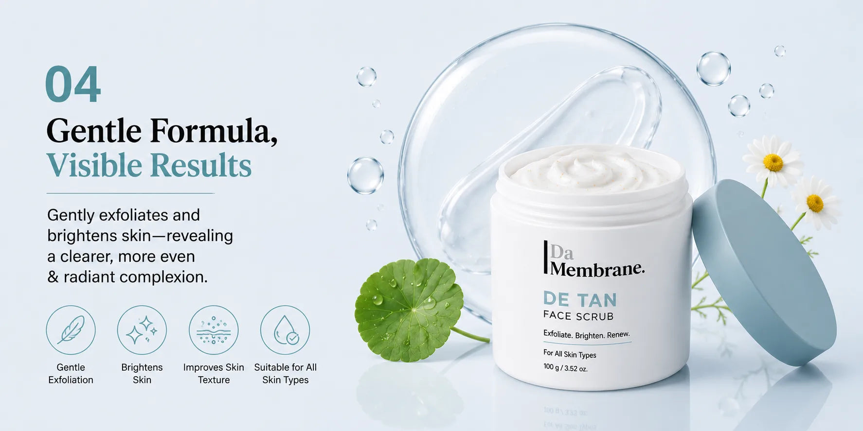De-Tan Face Scrub with 2% Niacinamide, Cybright G & Alpha Arbutin - 50gm
