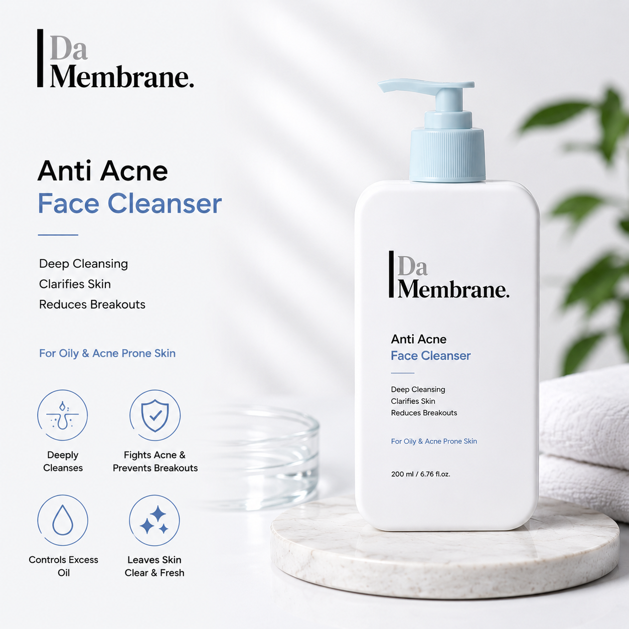 Moisturizing Face Cleanser with 3% Glycerin, 2% Niacinamide &amp; AQUAXYL™ - 100ml