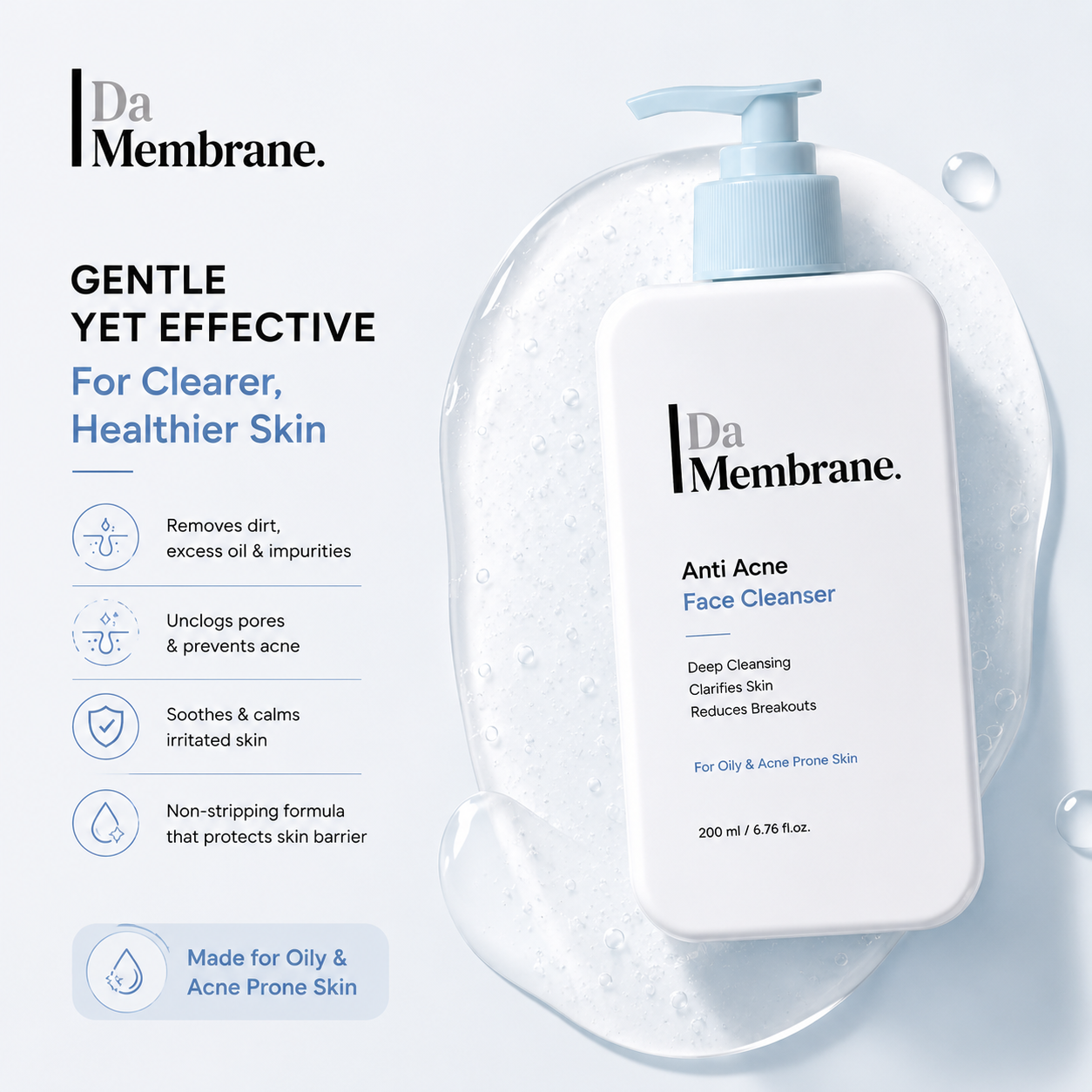 Moisturizing Face Cleanser with 3% Glycerin, 2% Niacinamide &amp; AQUAXYL™ - 100ml