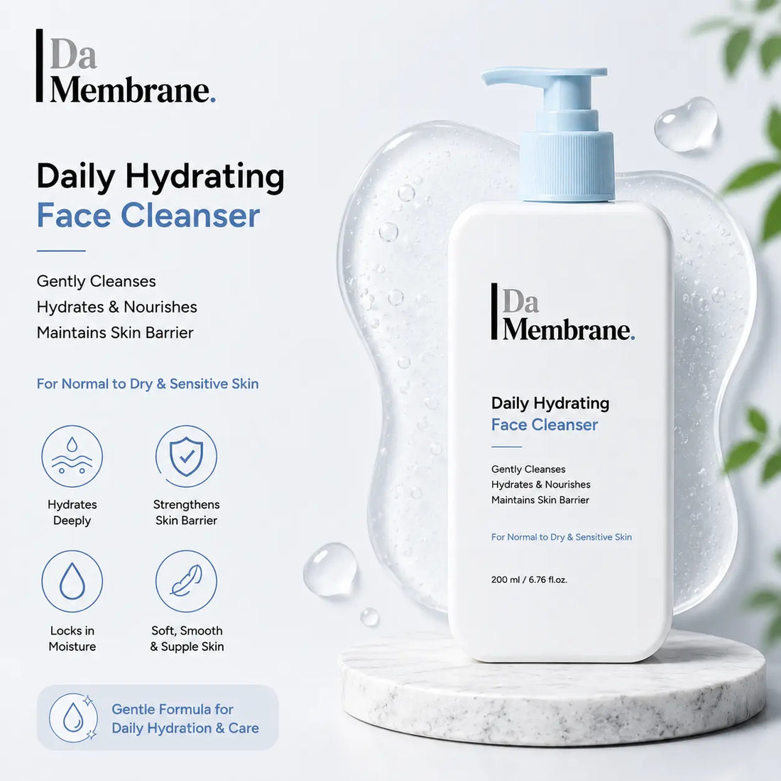 Moisturizing Face Cleanser with 3% Glycerin, 2% Niacinamide &amp; AQUAXYL™ - 100ml