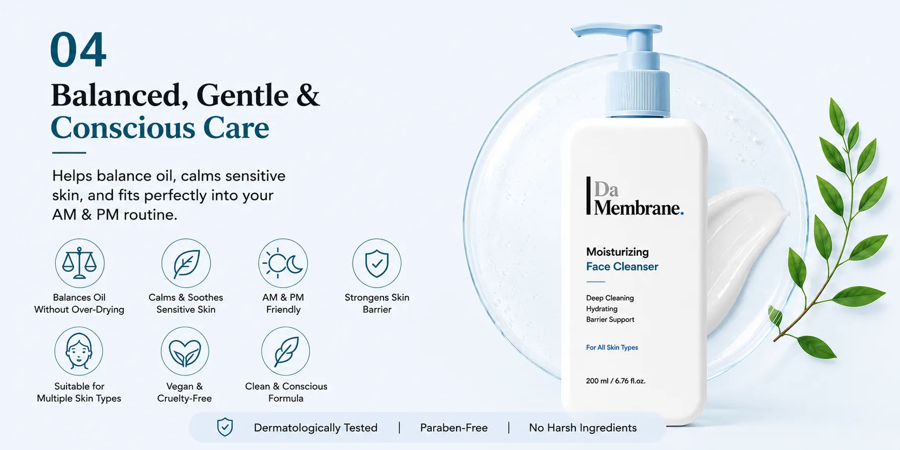 Moisturizing Face Cleanser with 3% Glycerin, 2% Niacinamide & AQUAXYL™ - 100ml